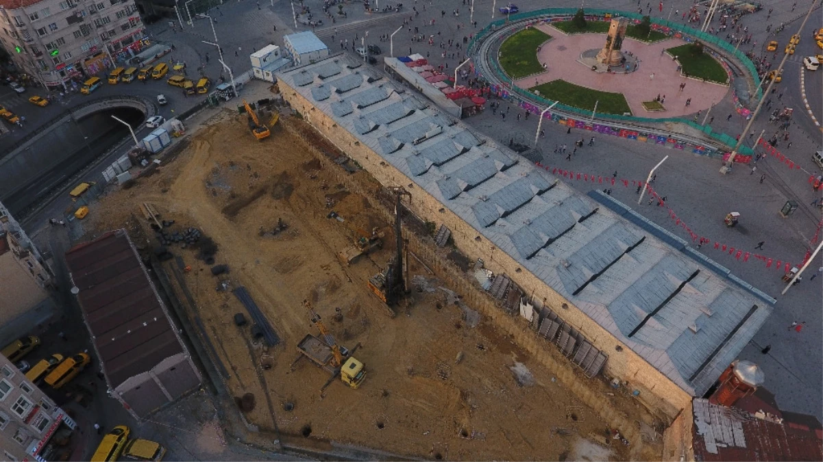 Taksim Camii Inşaatında Son Durum Havadan Görüntülendi