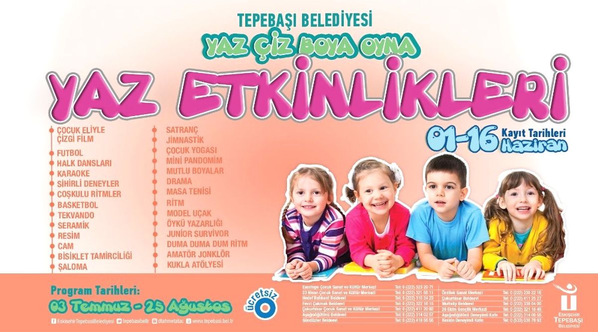 Yaz Etkinlikleri İçin Kayıtlar Devam Ediyor