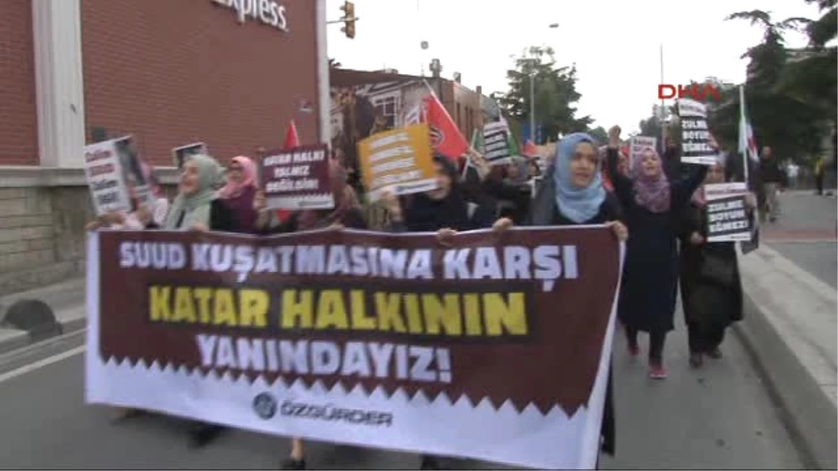 Dha İstanbul -  Suudi Arabistan Başkonsolosluğu Önünde "Katar" Protestosu