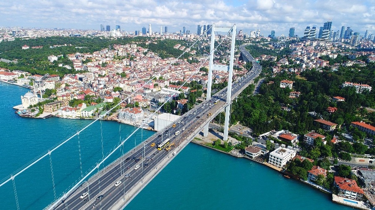 15 Temmuz Şehitler Köprüsü\'nde Çalışmalar Havadan Görüntülendi