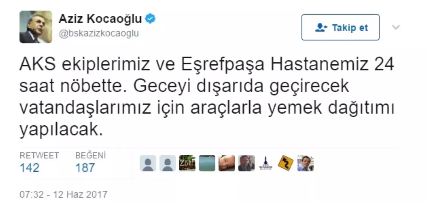 Aziz Kocaoğlu: "Ekipler 24 Saat Boyunca Görev Başında"