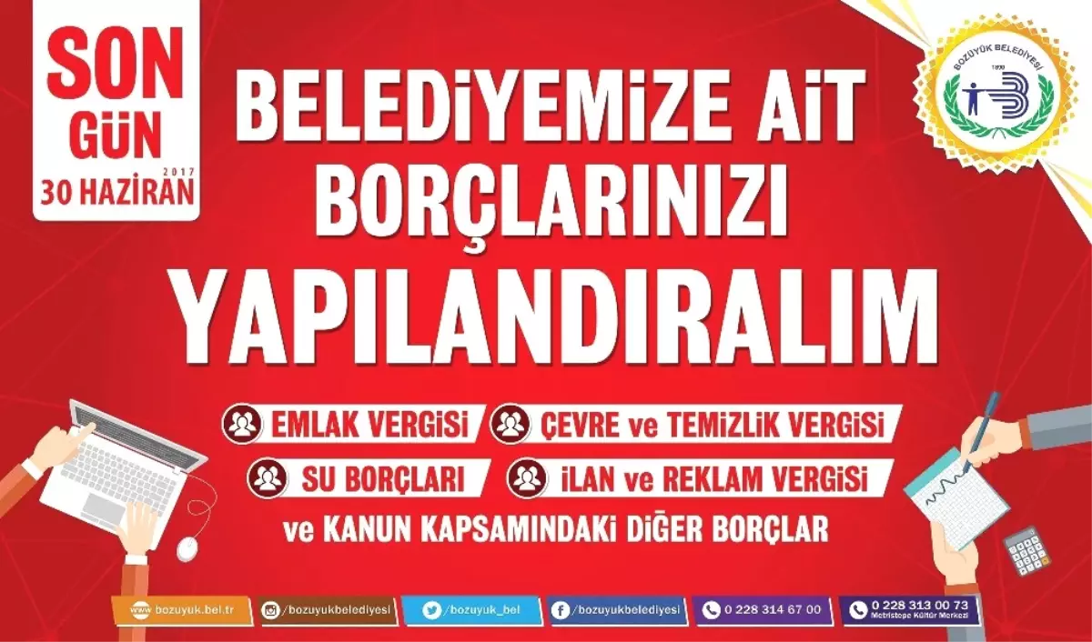 Bozüyük Belediyesi\'nden Vergi Borçlarına Yapılandırma