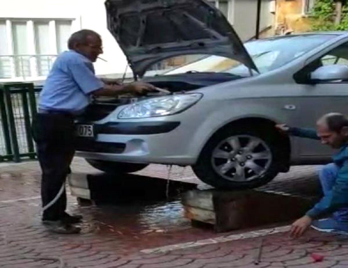 Otomobile Giren 2 Metrelik Yılan Çıkarıldı