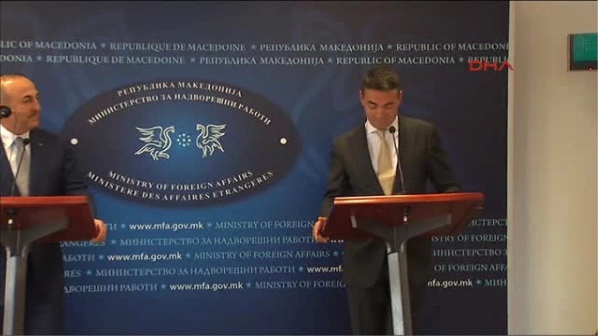 Çavuşoğlu, Makedonya\'da Cumhurbaşkanı Ivanov Ile Görüştü