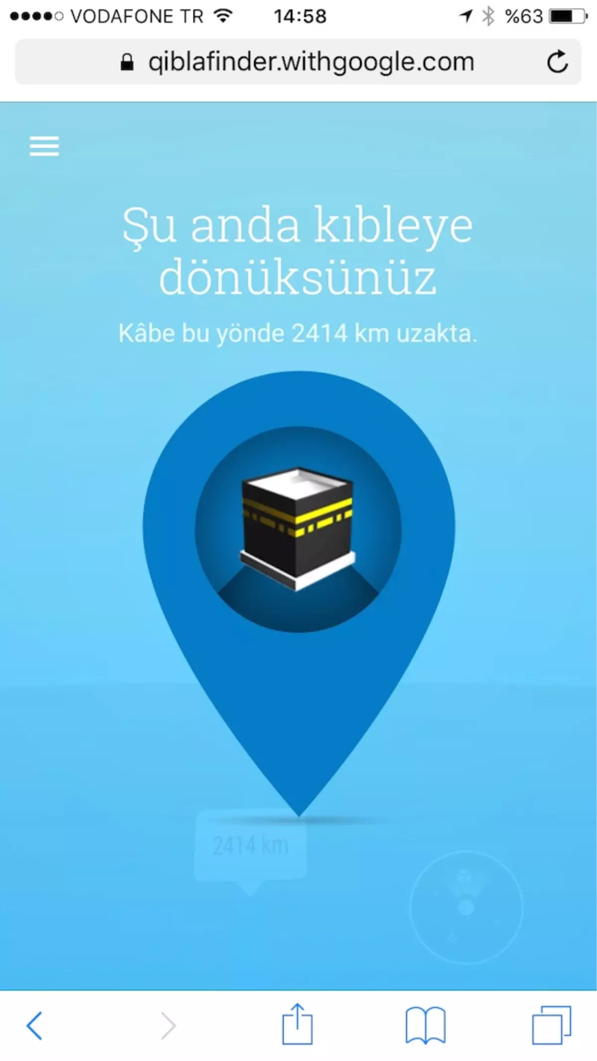 Google Kıble Bulucu Web Uygulaması, Google Qiblefinder