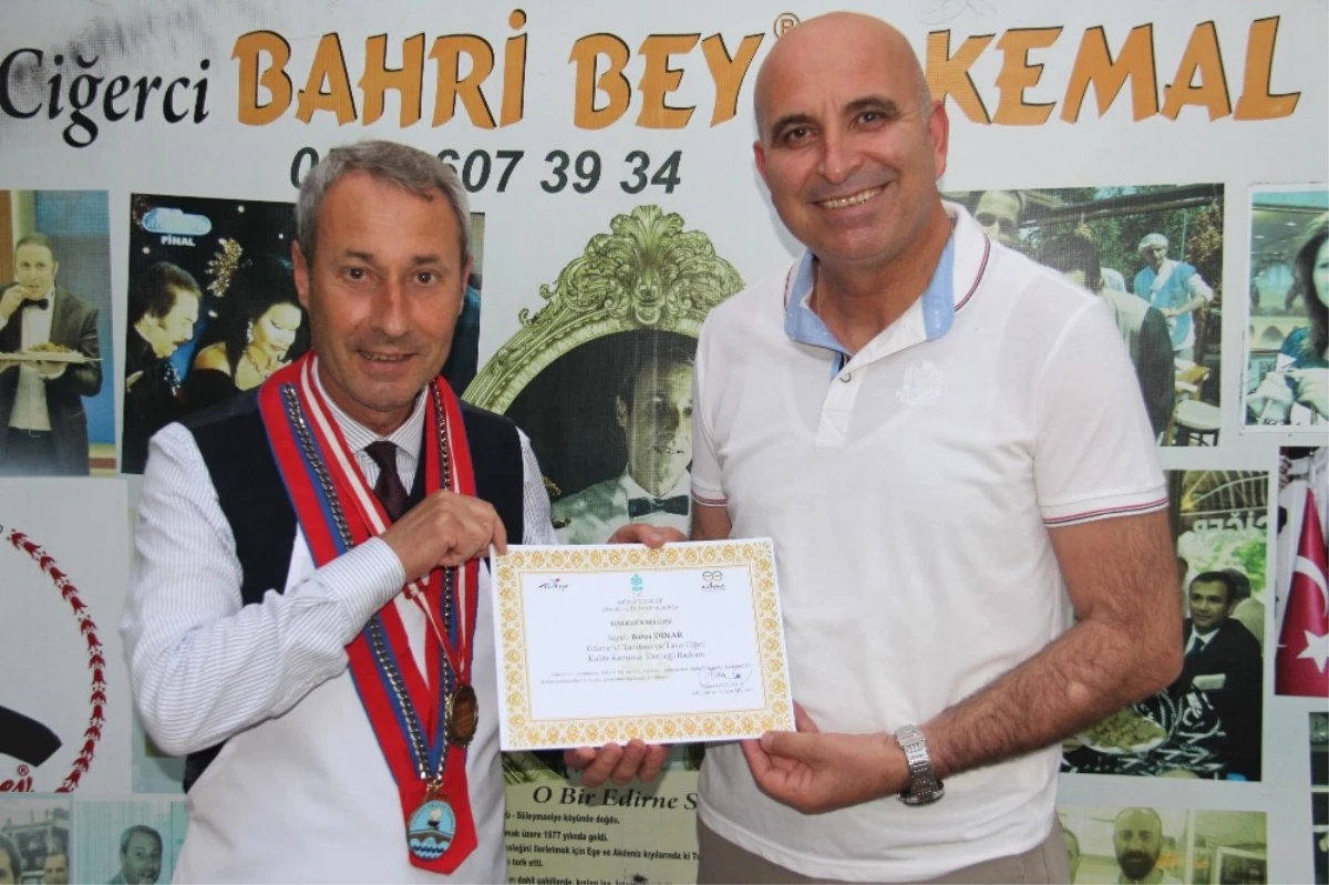 Bahri Bey\'e, Teşekkür Belgesi