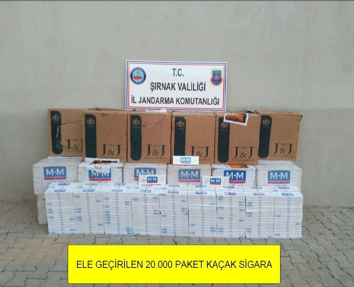 Şırnak\'ta 20 Bin Paket Kaçak Sigara Ele Geçirildi