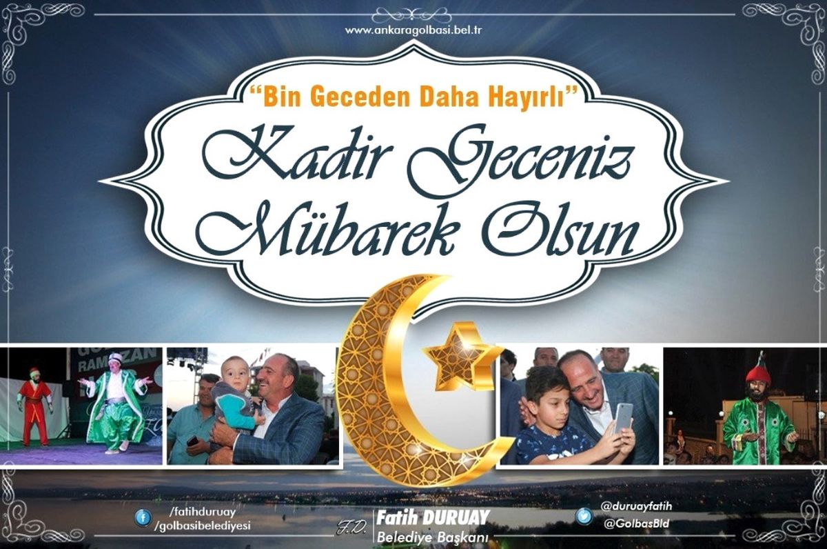 Başkan Duruay\'dan Kadir Gecesi Mesajı