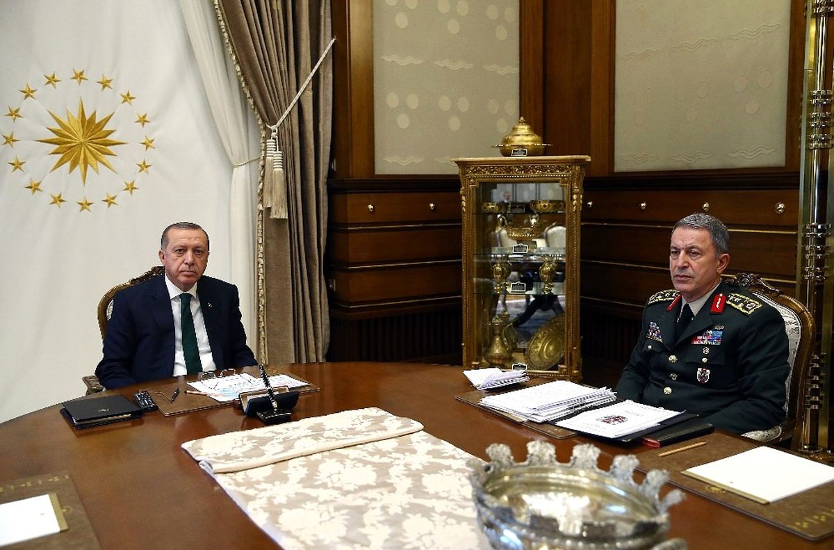 Cumhurbaşkanı Erdoğan, Genelkurmay Başkanı Orgeneral Akar\'ı Kabul Etti