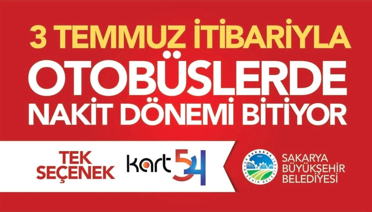 Sakarya\'da Ulaşımda Tek Geçerli Binişler Kart54\'le Yapılacak