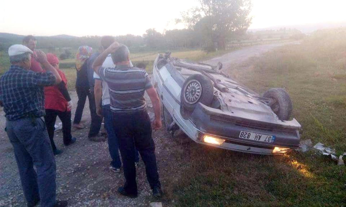 Direksiyonda Uyudu, Otomobil Takla Attı: 1 Yaralı