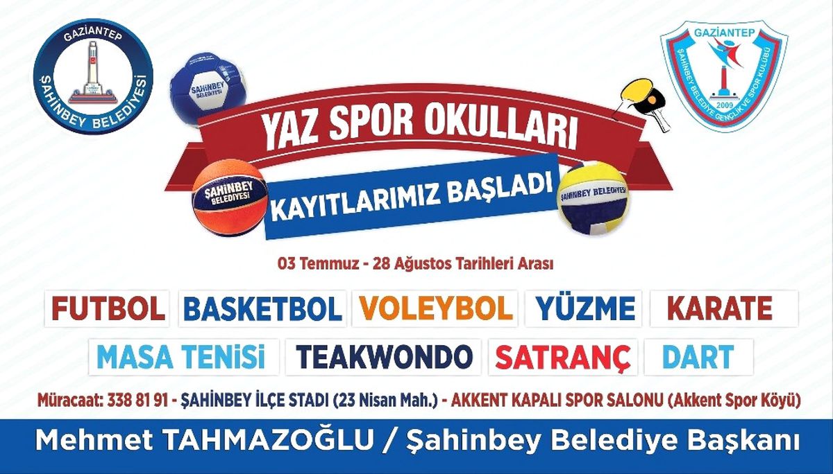 Şahinbey\'de Yaz Spor Okulu Kayıtları Başlıyor