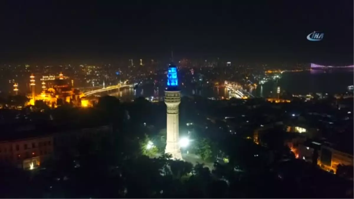 Beyazıt Kulesi\'nin Gece Havadan Çekilen Görüntüleri Mest Etti