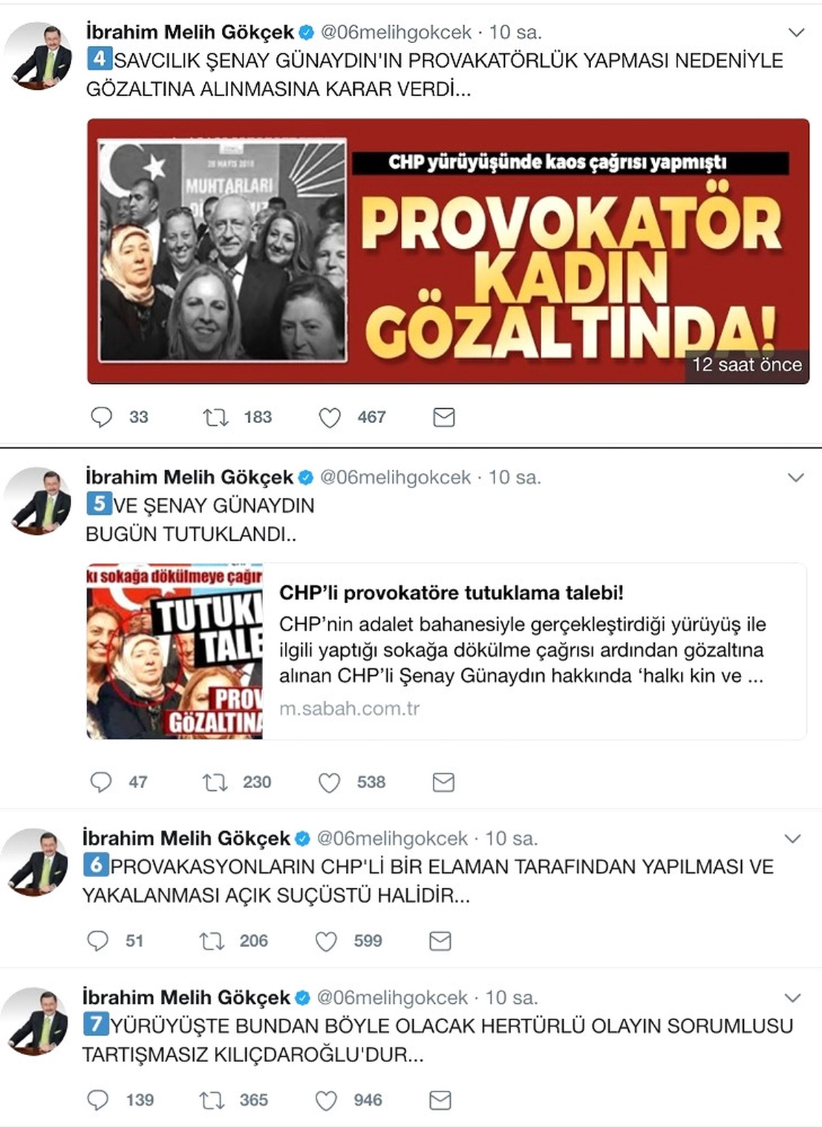 Melih Gökçek: "Şenay Günaydın\'ın Foyası Böyle Ortaya Çıktı"
