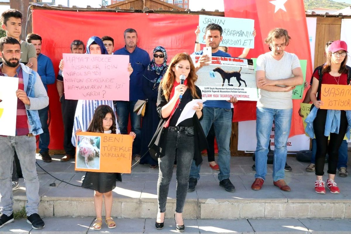 Yozgat\'ta Hayvan Severler Yeni Yasa Tasarısını Protesto Etti