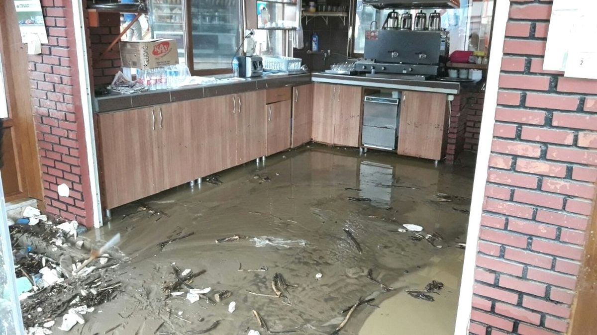 Çınarcık\'ta Dere Taştı, İlçe Sular Altında Kaldı