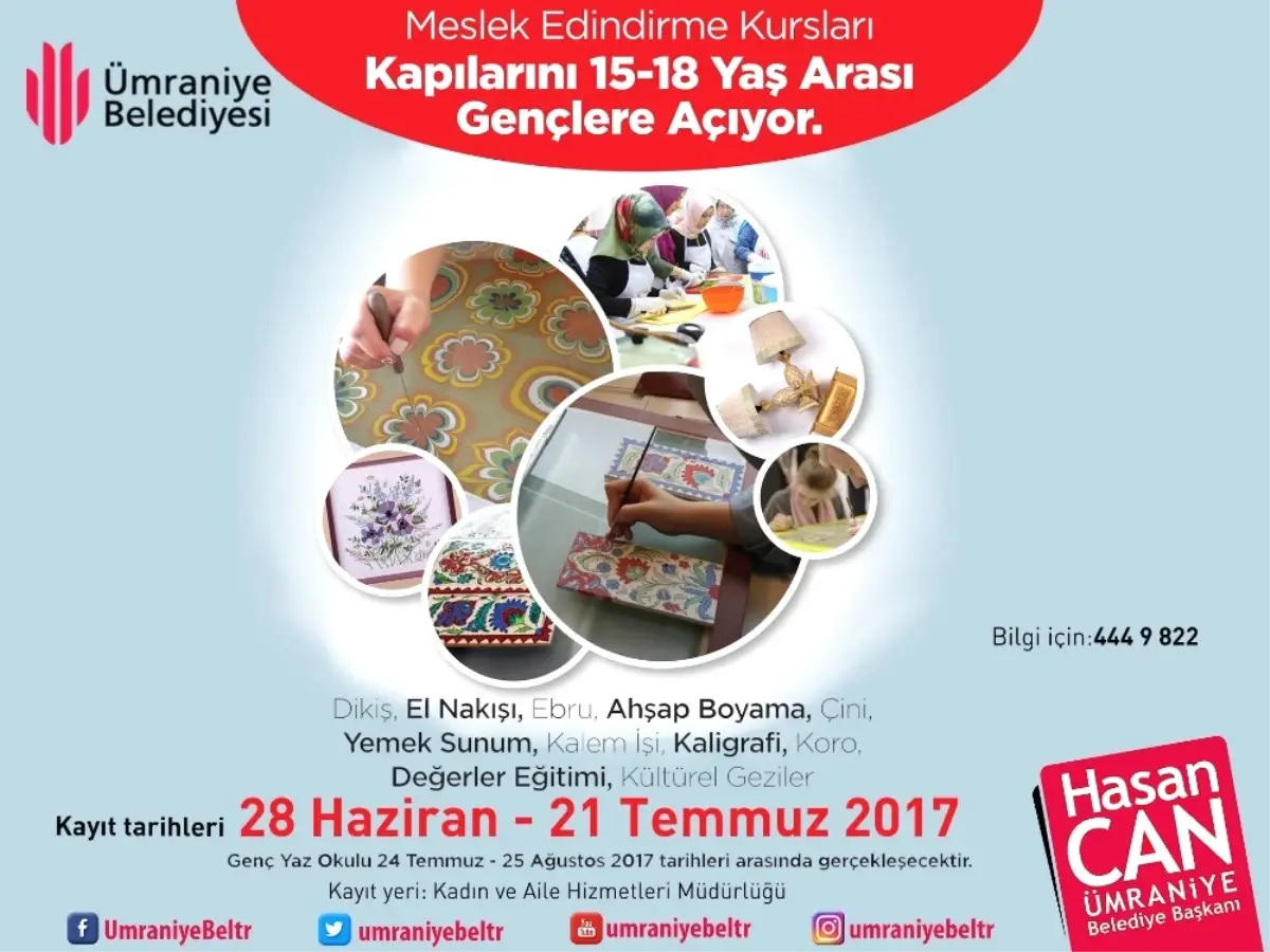 Ümraniye Belediyesi\'nden Gençlere Sanat Eğitimi