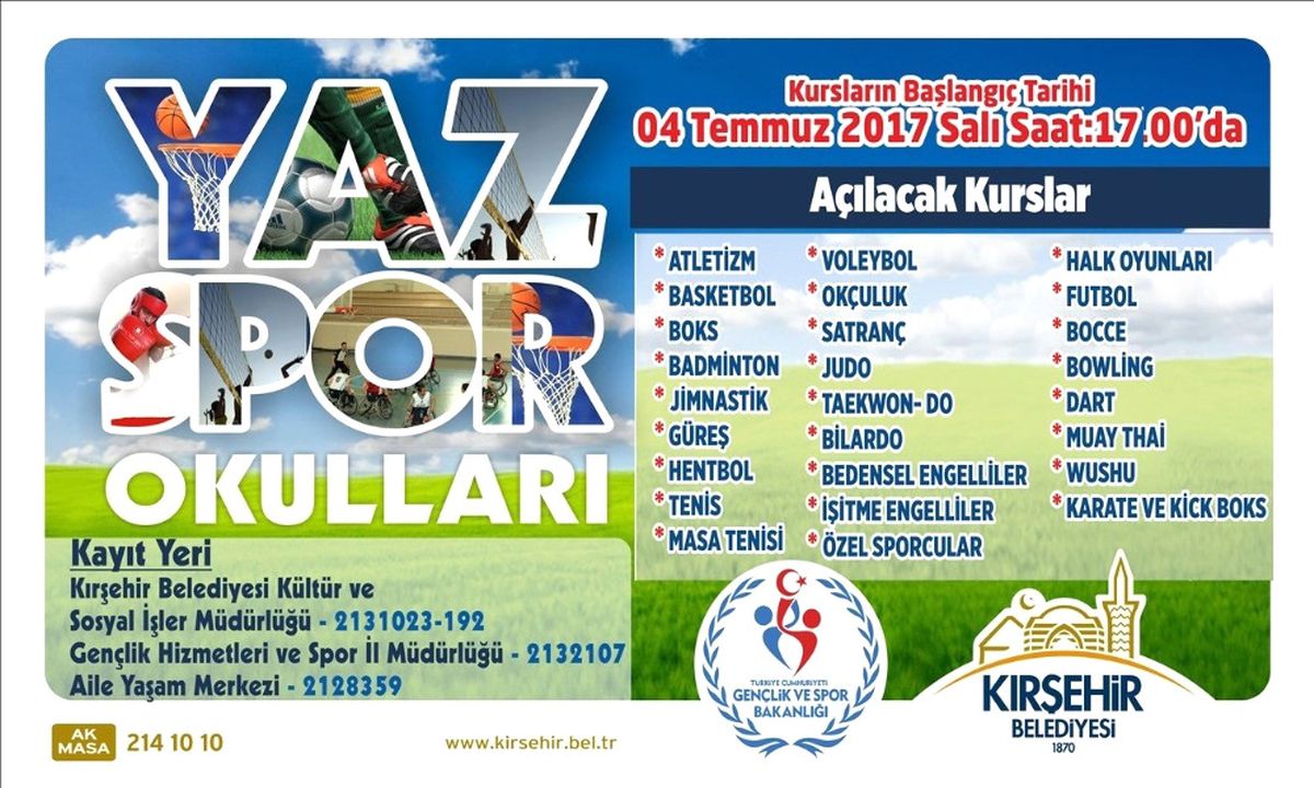Yaz Spor Okulları Açılıyor