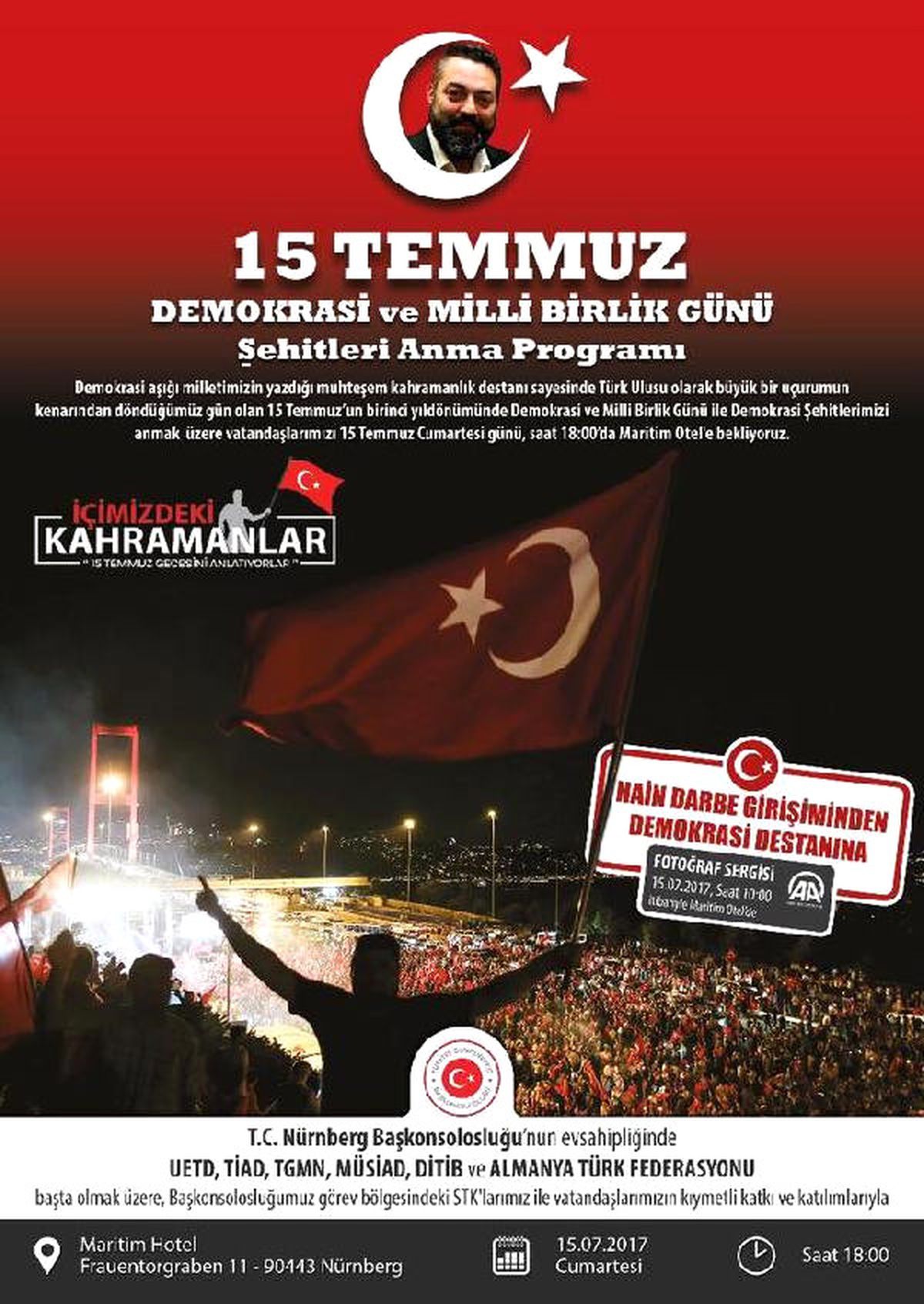 Almanya\'da 15 Temmuz Şehitlerini Anma Etkinliği Düzenlenecek
