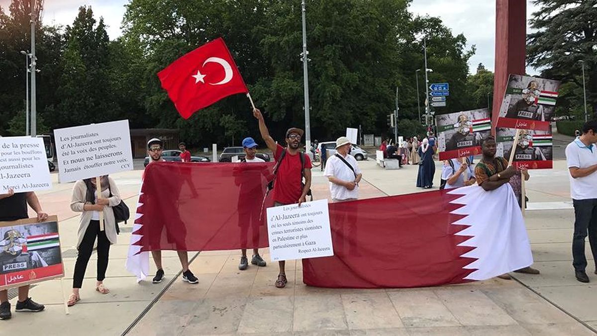 BM Önünde Katar Protestosu - Cenevre