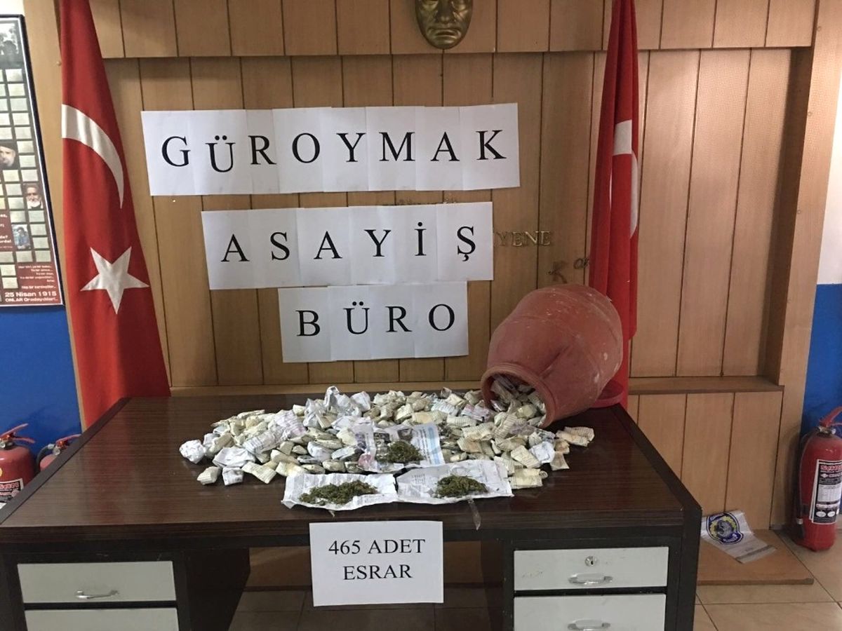 Güroymak\'ta 1,5 Kilo Esrar Ele Geçirildi