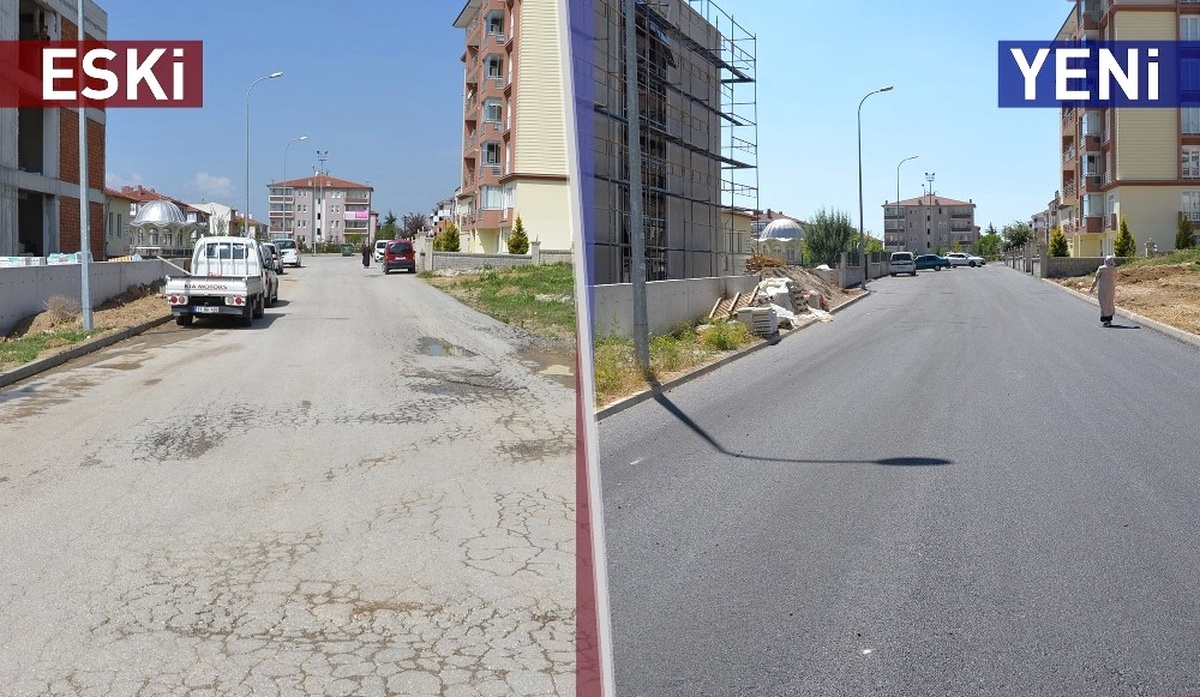 Bozüyük\'te Sokaklar Asfaltlanarak Yenileniyor