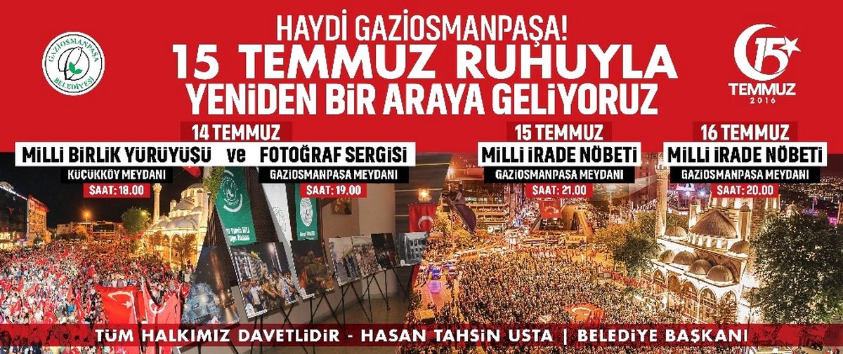 15 Temmuz\'un Yıldönümünde Gaziosmanpaşa Tek Yürek