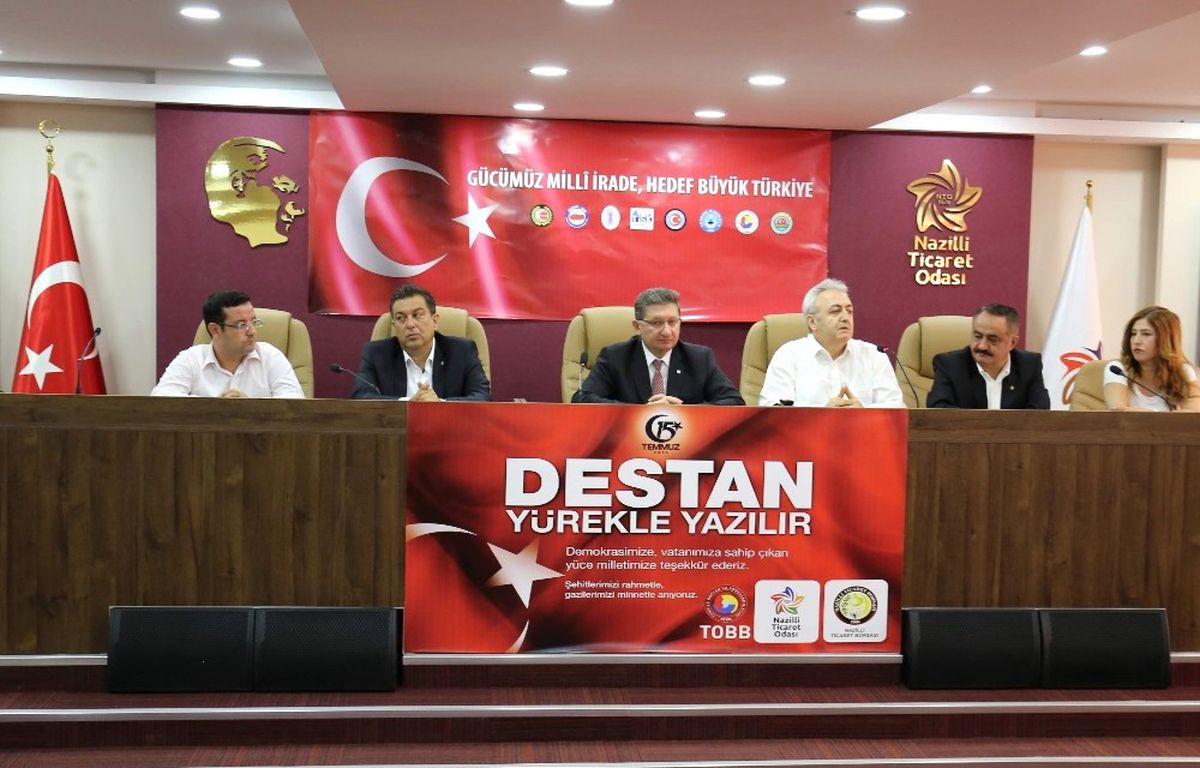 Nazilli\'de Oda ve Borsalardan Ortak 15 Temmuz Açıklaması