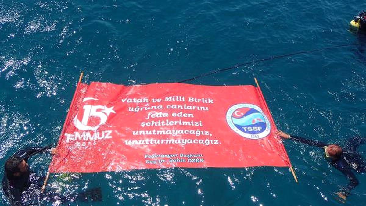 Tssf, 15 Temmuz Şehitlerini Denizde Pankart Açarak Andı
