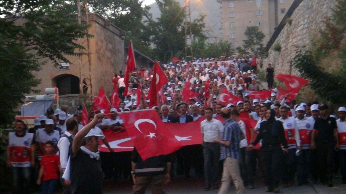 15 Temmuz Şehitleri İçin Bitlis\'te "Milli Birlik Yürüyüşü" Yapıldı