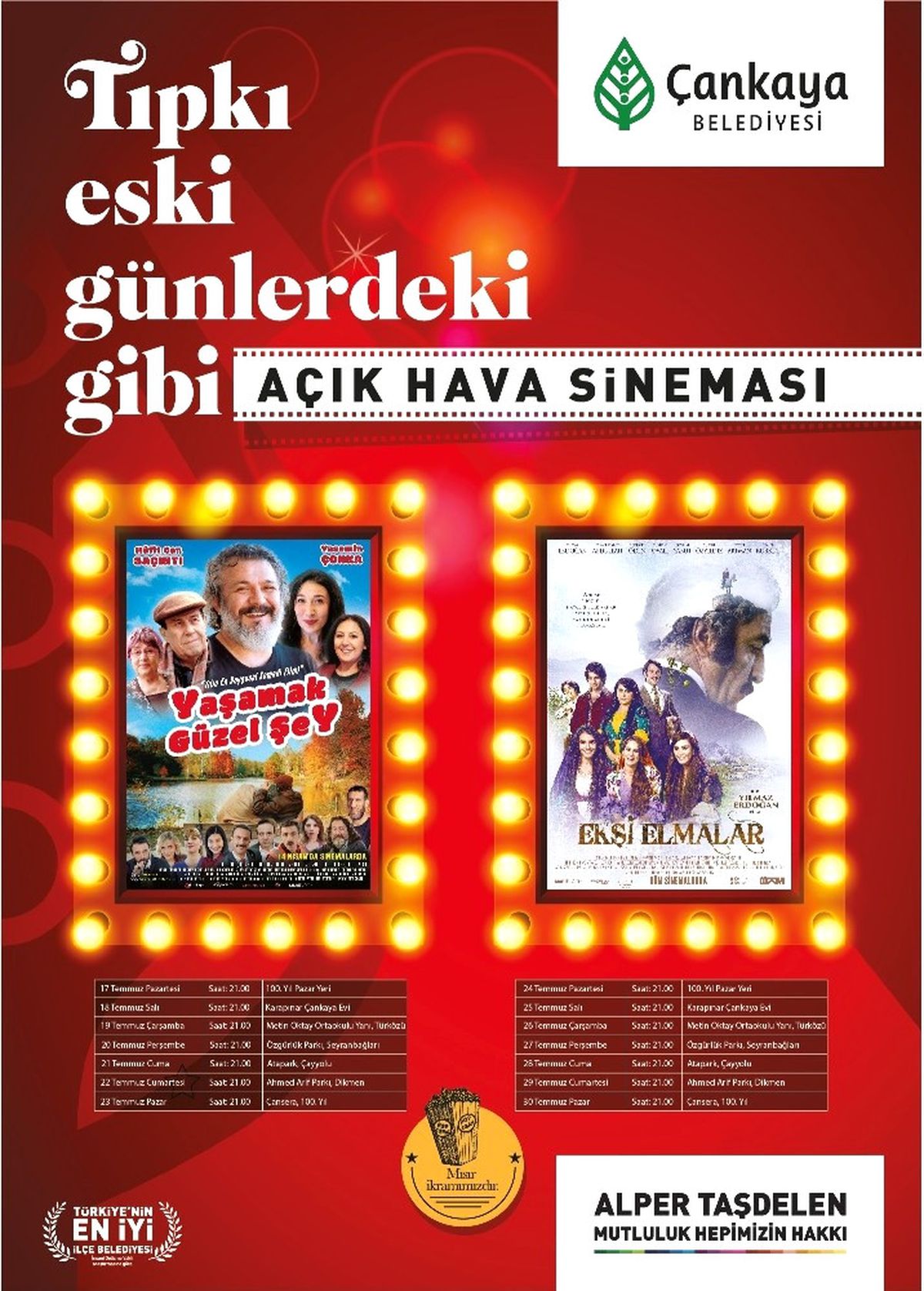 Çankaya\'da Açık Hava Sineması Başlıyor
