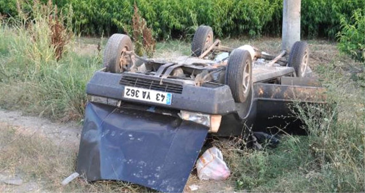 Şaftına Patates Çuvalı Dolanan Otomobil Takla Attı: 4 Yaralı