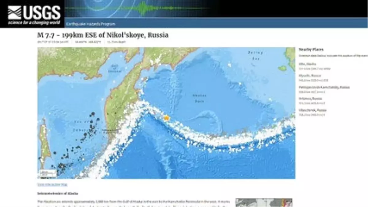 Rusya\'nın Doğu Kıyısı Açıklarında Deprem