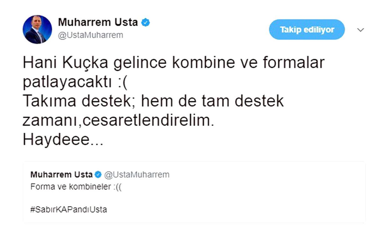 Muharrem Usta, Taraftar Seslendi