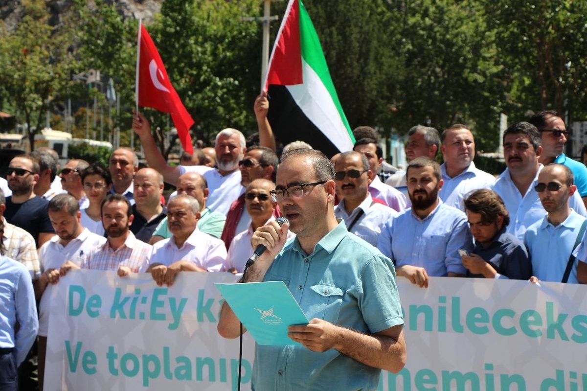 Amasyalılardan İsrail\'e Mescid-i Aksa Protestosu