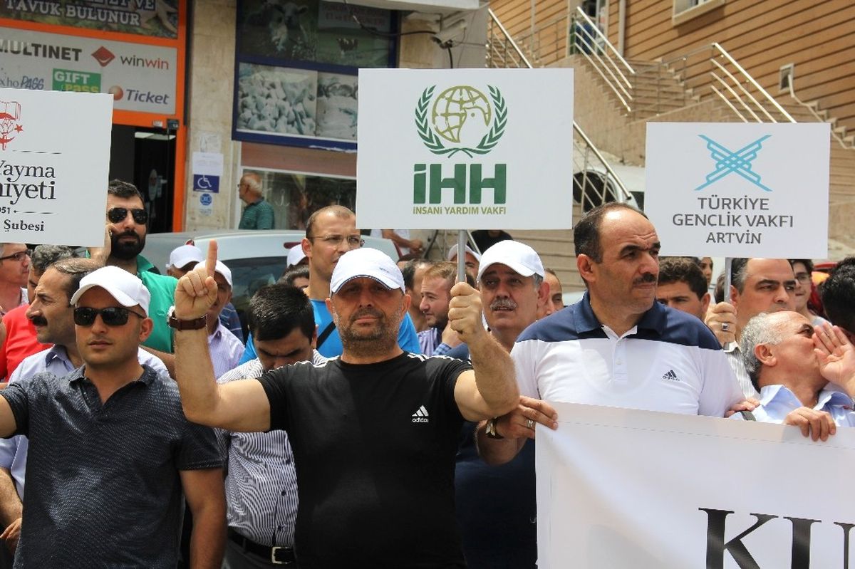 Artvin\'de İsrail Protestosu