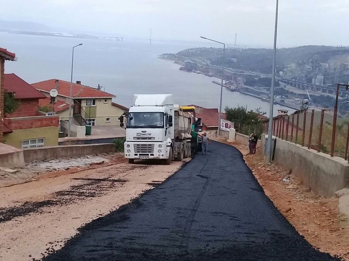 Körfez\'de Asfalt Çalışmaları Devam Ediyor