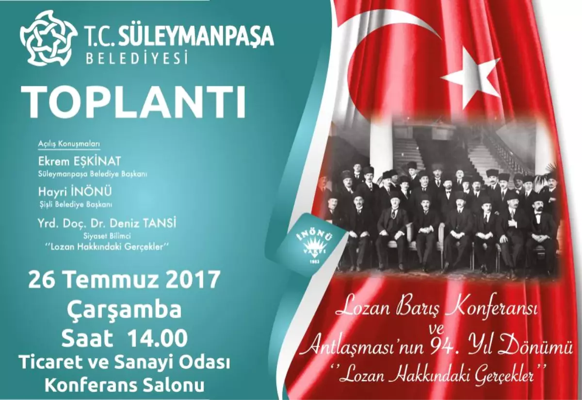 Lozan Gerçekleri" Süleymanpaşa\'da Gün Yüzüne Çıkacak