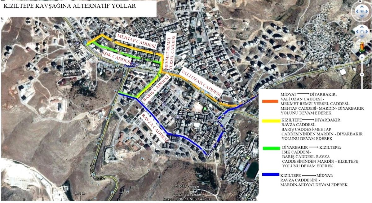 Mardin Kızıltepe Kavşağı Trafiğe Kapatıldı