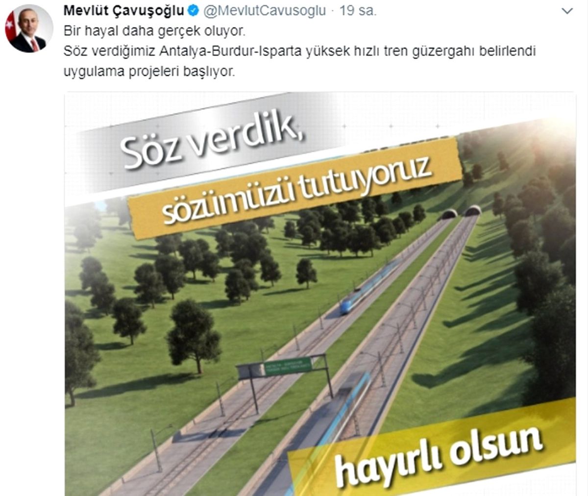 Bakan Çavuşoğlu, Hızlı Tren Müjdesini Verdi