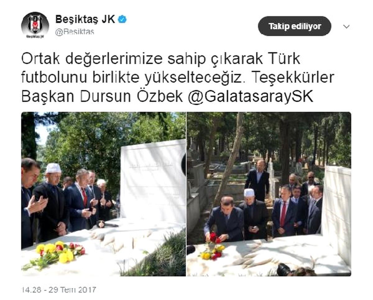 Beşiktaş\'tan Dursun Özbek\'e Teşekkür