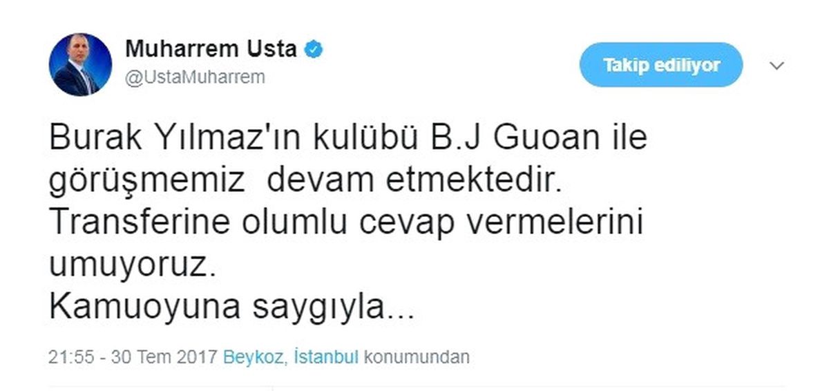 Muharrem Usta\'dan Burak Yılmaz Açıklaması