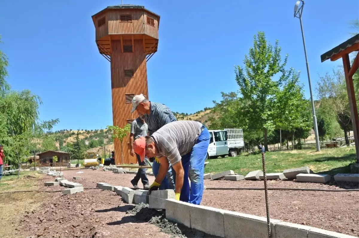 Doğa Parkında Kaldırım Çalışması