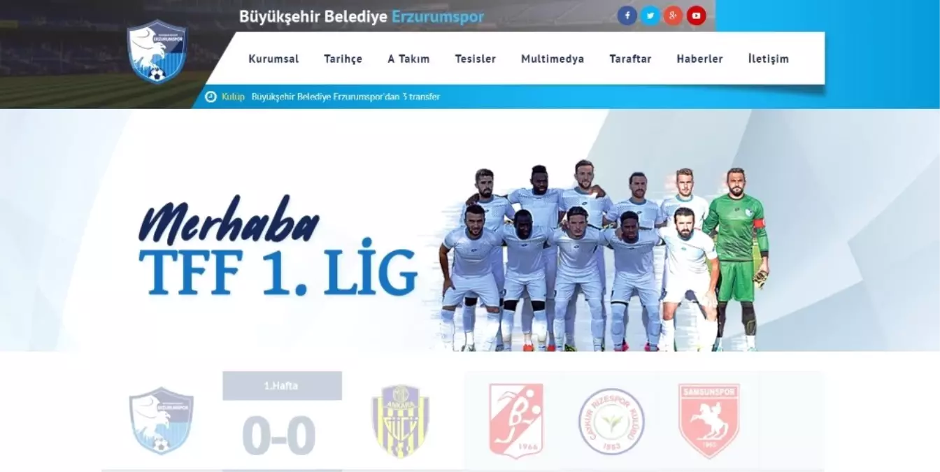 B.b. Erzurumspor\'un Resmi Web Sitesi Yayında