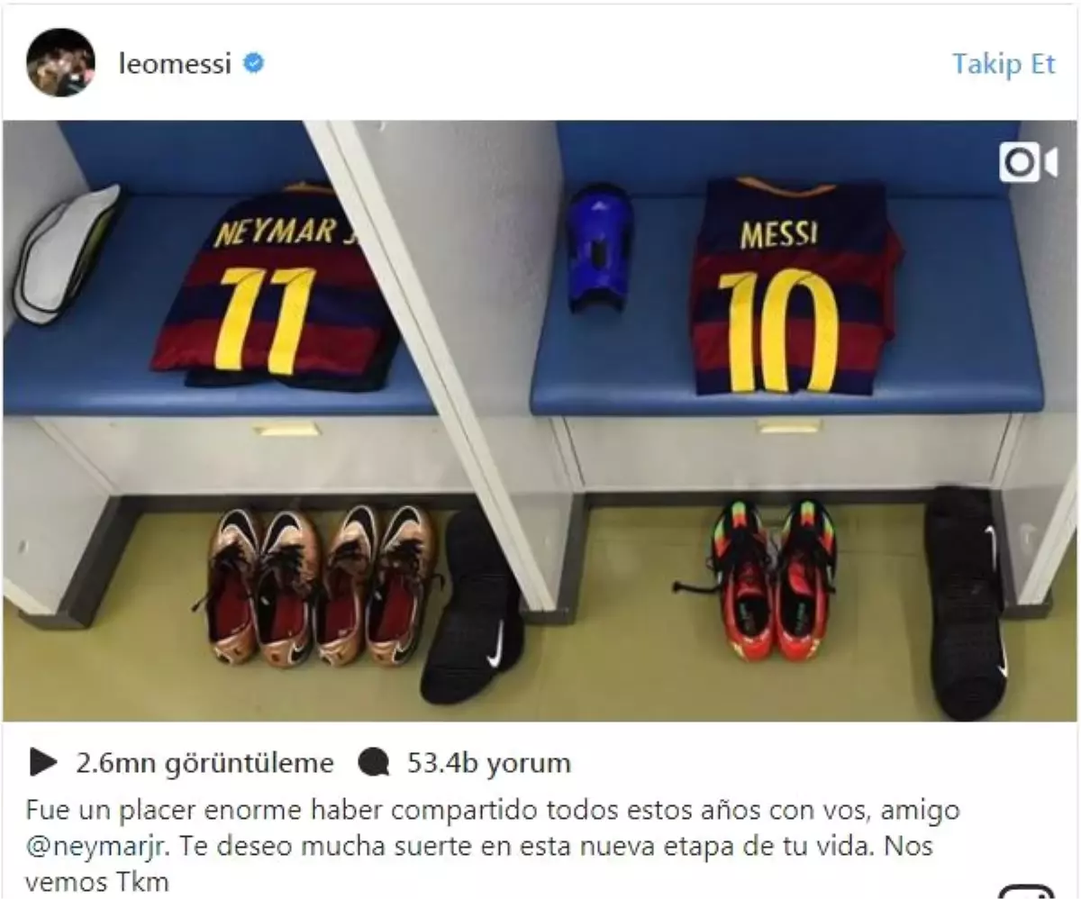 Messi\'den Neymar\'a Veda