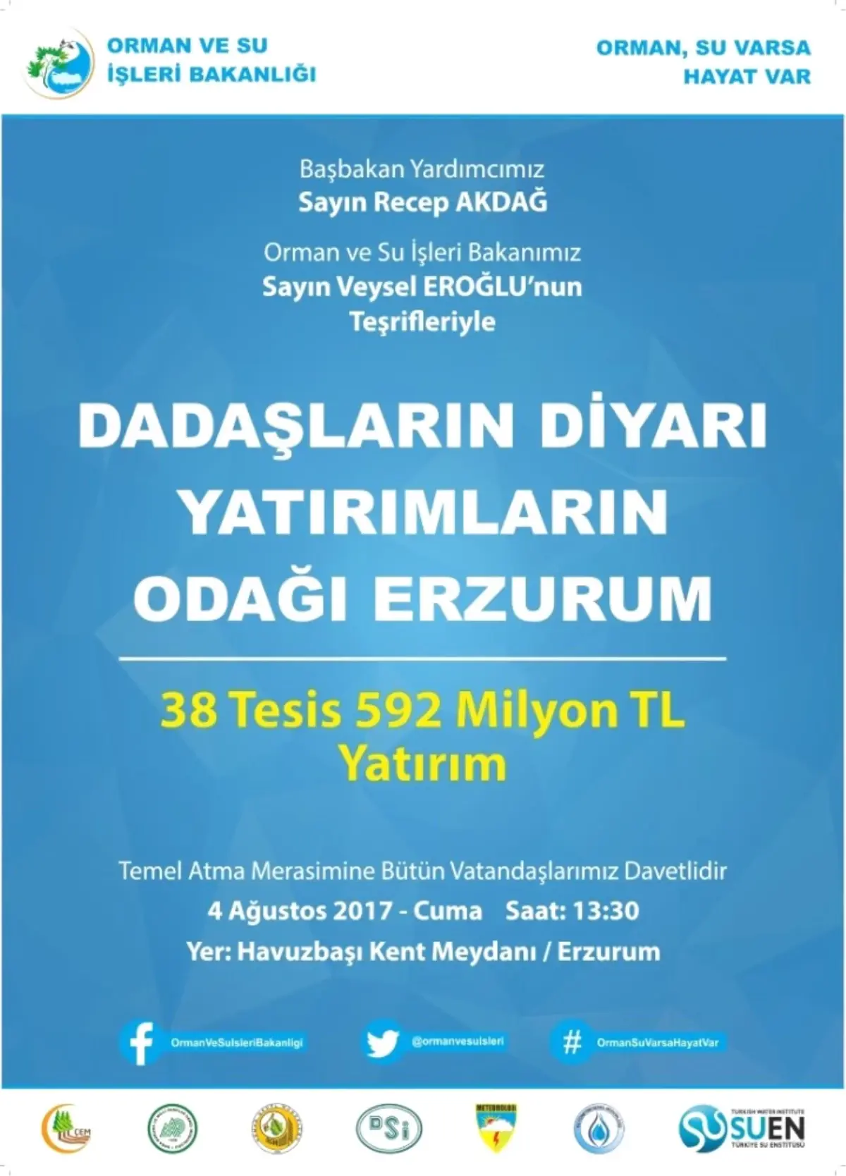 Erzurum\'a 38 Tesis Kazandırılıyor