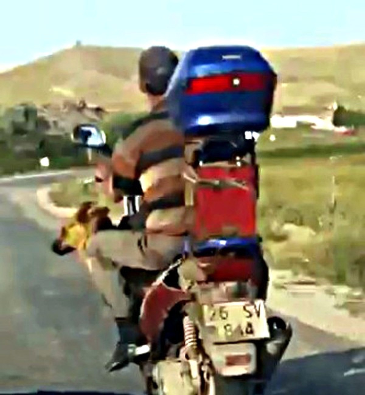 Motosiklette Köpek ile Tehlikeli Yolculuk