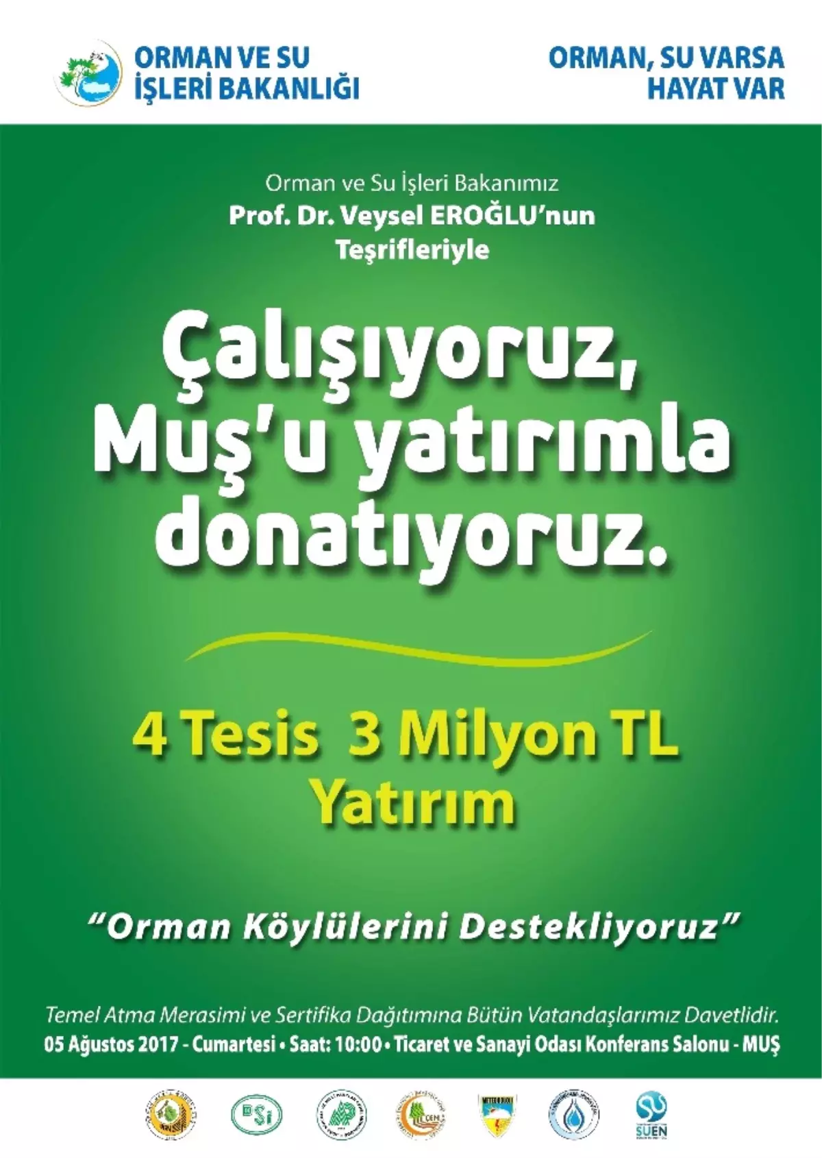 Bakan Eroğlu, 18 Milyon TL\'lik 17 Müjdeyle Muş\'a Geliyor