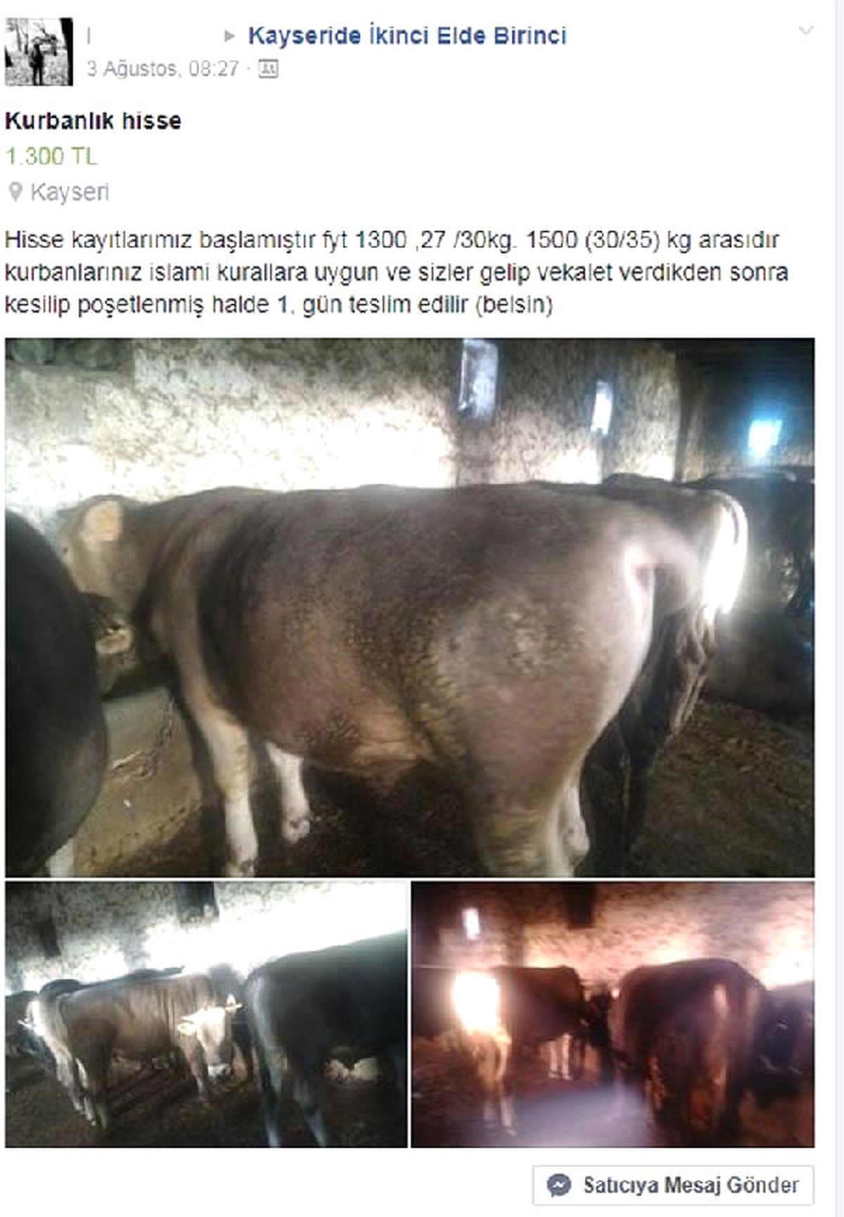 Sosyal Medyada Kurbanlık Satışı
