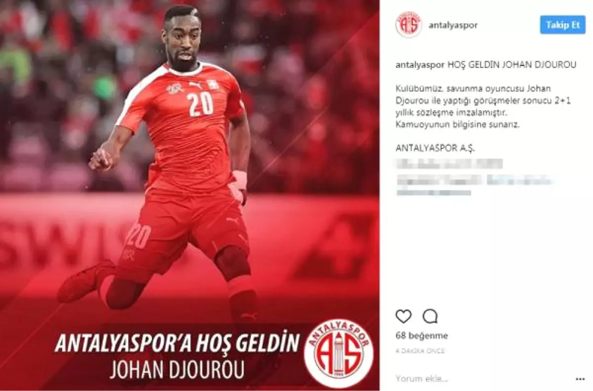 Antalyaspor, Djourou ile Anlaştı